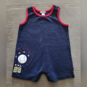 Carter's Baby Baseball Cotton Romper -BLUE -18M